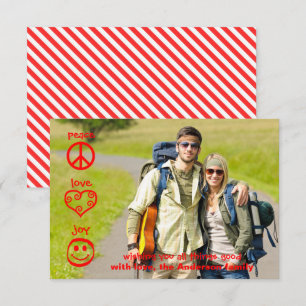 Peace, Love, Joy - 3x5 Christmas Card