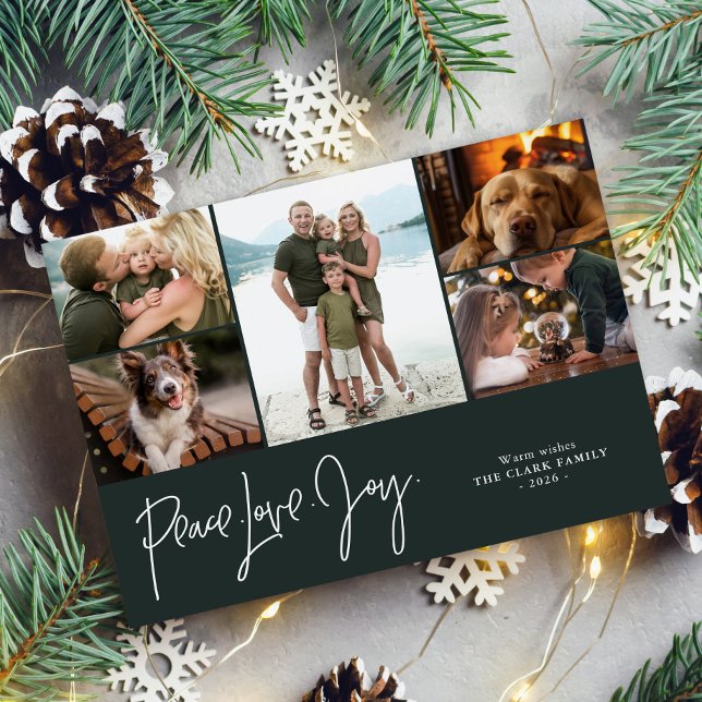 "Peace Love Joy" 5 Photo Gallery Holiday Card (Creator Uploaded)