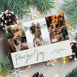 "Peace Love Joy" 5 Photo Gallery Holiday Card