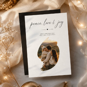 Peace Love Joy Artistic Photo Minimalist Christmas Holiday Card