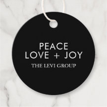 Peace Love Joy Black White Christmas Holiday