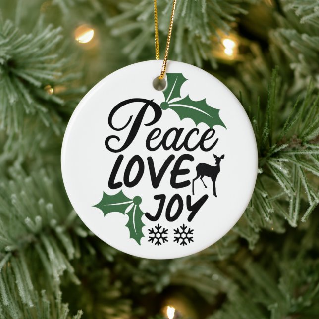 Peace love joy ceramic tree decoration (Tree)