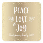 Peace Love Joy Chic Modern Typography Gold Holiday