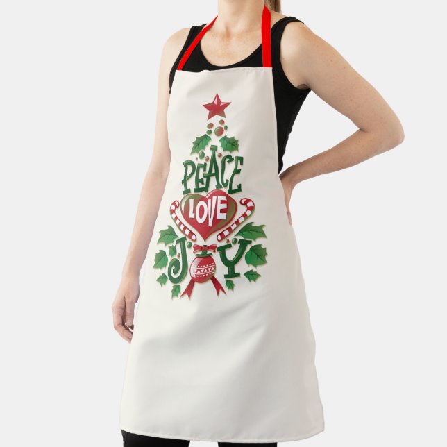 Peace Love Joy Christmas Apron (Insitu)
