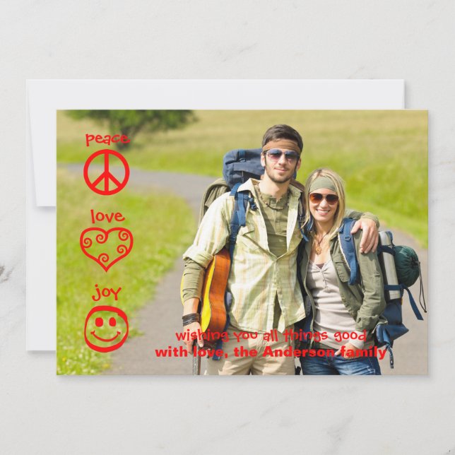 Peace, Love, Joy - Christmas Card (Front)