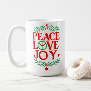 Peace Love Joy Christmas Festive Holiday  Coffee Mug