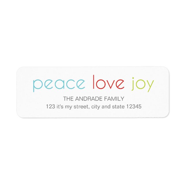 Peace Love Joy Christmas Holiday Blue Red Green (Front)