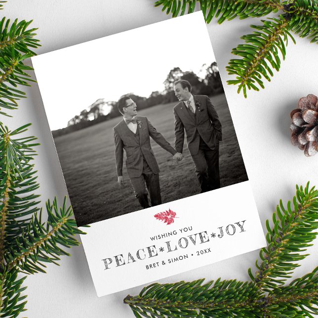 Peace Love Joy Christmas Holiday Couples Photo (Creator Uploaded)