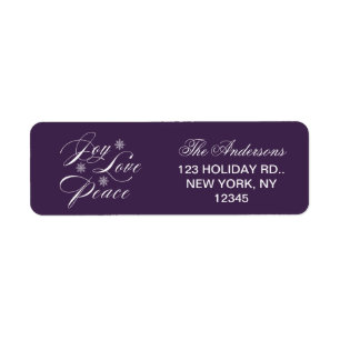 PEACE, LOVE, JOY CHRISTMAS HOLIDAY PURPLE
