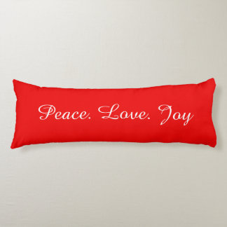 Peace Love Joy Christmas New Year Holidays Red Body Cushion