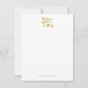 Peace Love Joy Christmas Note Card