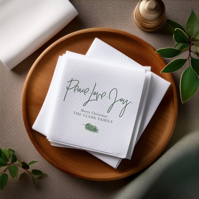 "Peace Love Joy" Christmas Party Napkin (Creator Uploaded)