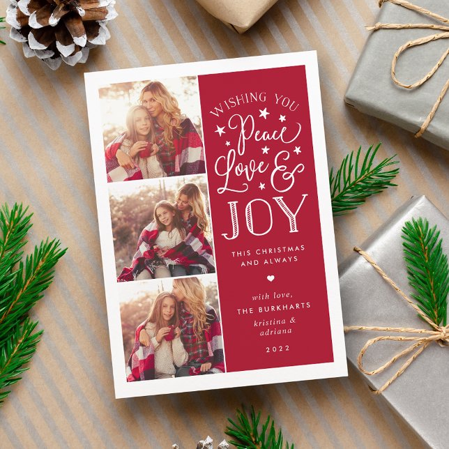 Peace, Love & Joy | Christmas Photo Card (Creator Uploaded)