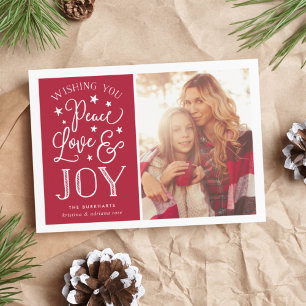 Peace, Love & Joy   Christmas Photo Card