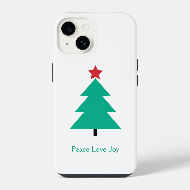 Peace Love Joy Christmas Tree Customisable iPhone Case (Back)