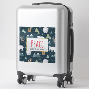 Peace Love & Joy Cute Christmas Animals Pattern