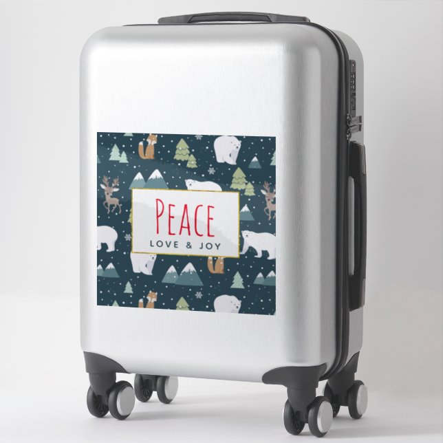 Peace Love & Joy Cute Christmas Animals Pattern (Suitcase)
