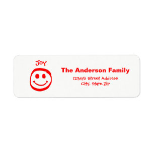 Peace, Love, Joy Face - Address Label