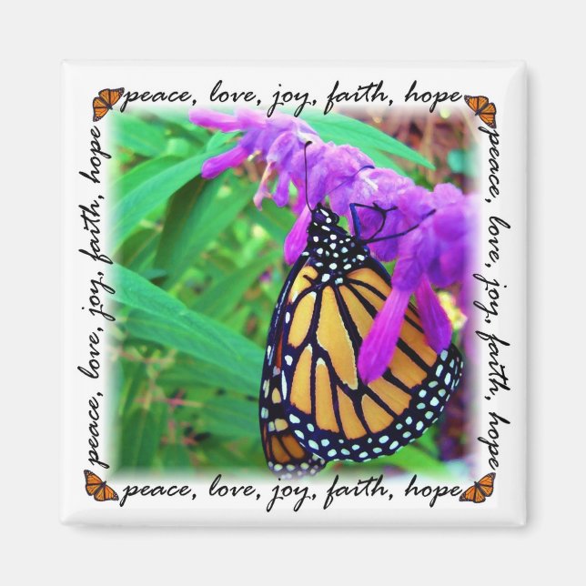 peace, love, joy, faith, hope magnet (Front)