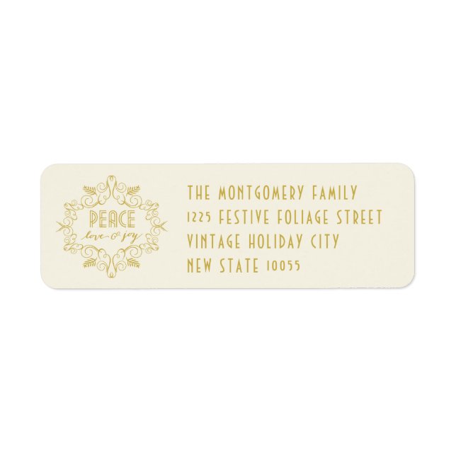 Peace Love Joy Festive Foliage Holiday Address (Front)