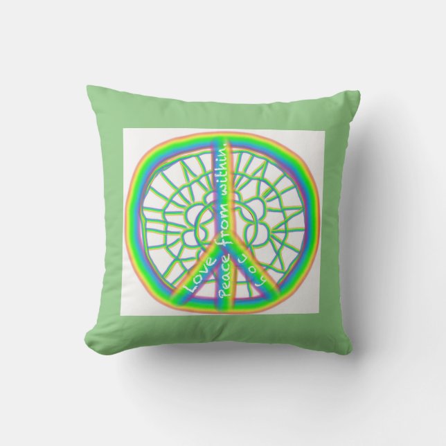 Peace, Love, Joy From Within Cushion (Front)