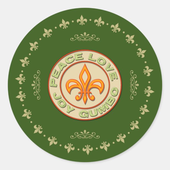 Peace Love Joy Gumbo Holiday Stickers (Front)