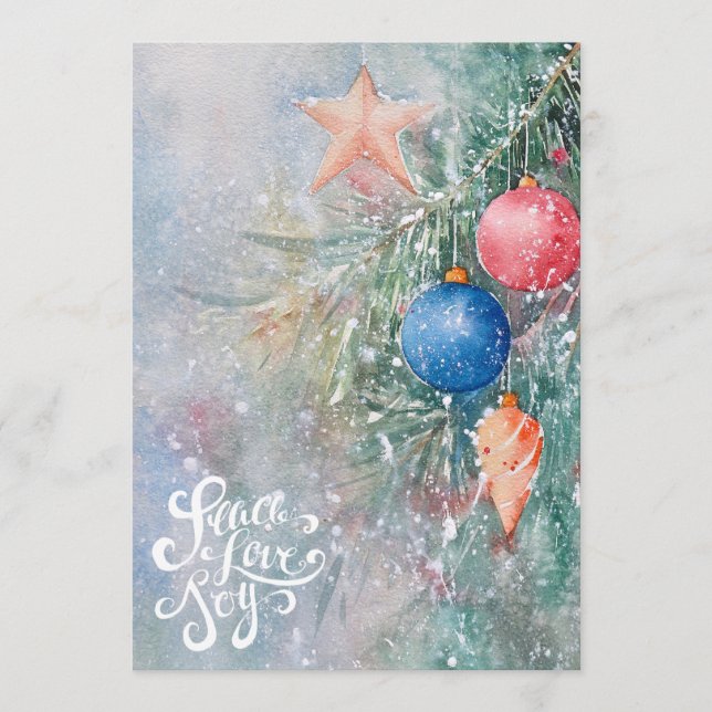 Peace Love Joy Holiday Card (Front)