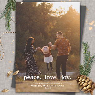 Peace Love Joy Holiday Christmas Family Photo 