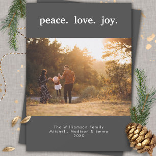 Peace Love Joy Holiday Christmas Flat Holiday Card