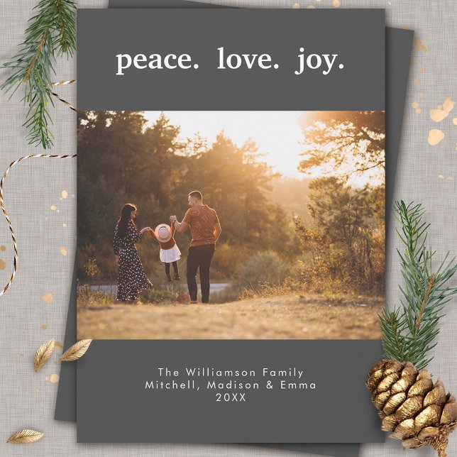 Peace Love Joy Holiday Christmas Flat Holiday Card (Creator Uploaded)