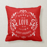 Peace Love & Joy | Holiday Throw Pillow<br><div class="desc">For more colours and styles visit our shop!</div>