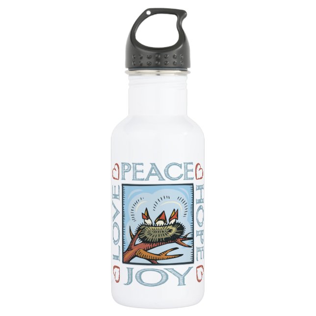 Peace,Love,Joy,Hope 532 Ml Water Bottle (Front)