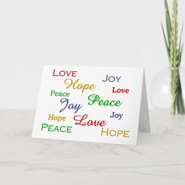 Peace, Love, Joy, Hope Holiday Card (Front)