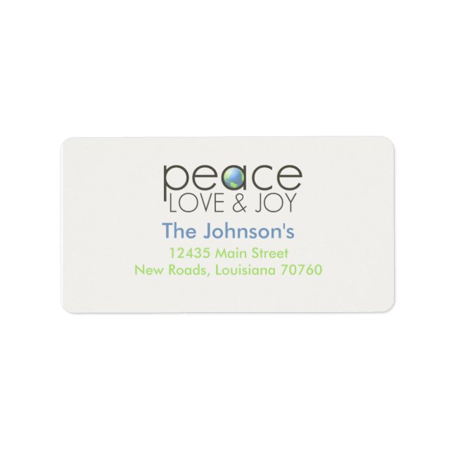 Peace Love & Joy Label (Front)
