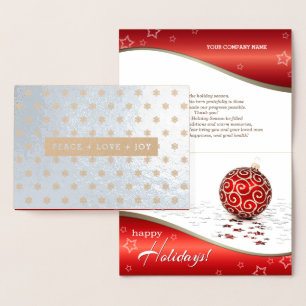 PEACE+LOVE+JOY. Luxury Christmas Corporate Foil Card
