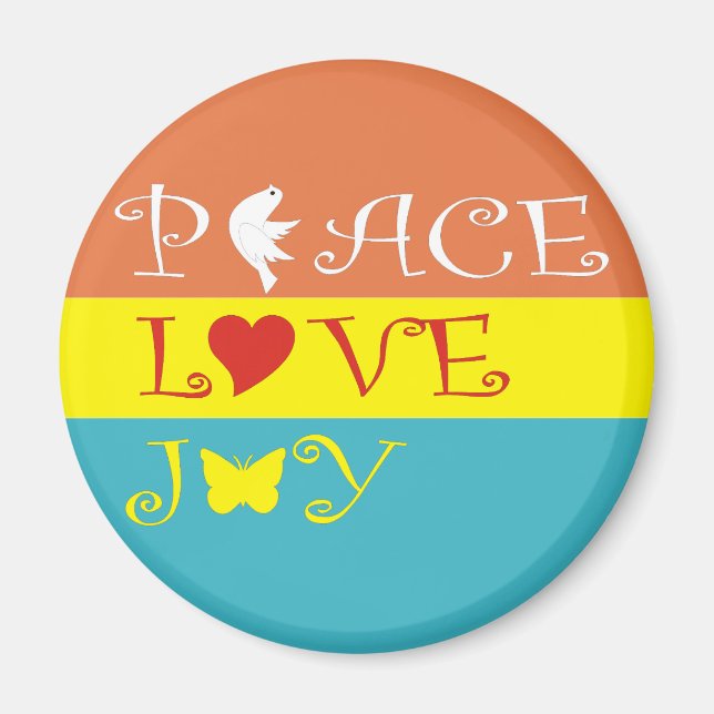 Peace Love Joy Magnet (Front)