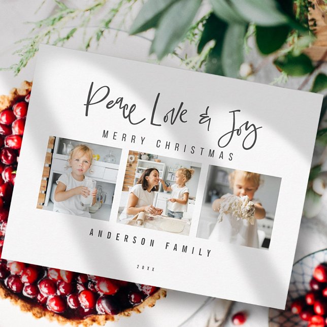 Peace Love & Joy Merry Christmas Greetings Postcard (Creator Uploaded)