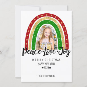 Peace Love Joy Merry Christmas Rainbow Photo