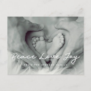 Peace Love Joy Minimalist holiday photo Postcard