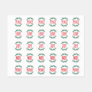 Peace, Love, Joy, Noel, & Merry Stickers & Labels