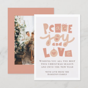 Peace Love Joy Photo Christmas Card