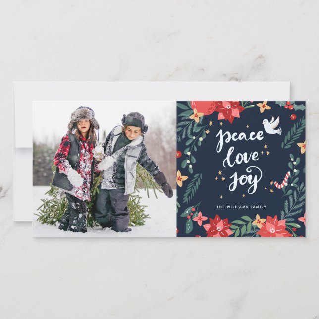 Peace Love Joy | Photo Holiday Card (Front)