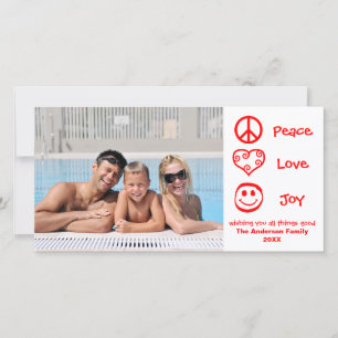 Peace, Love, Joy - Photocard Holiday Card