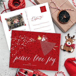 Peace Love Joy Snowflakes Magical Christmas Fairy Holiday Postcard