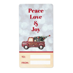 Peace Love & Joy Toy Truck Merry Christmas