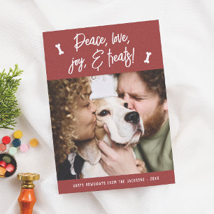 Peace Love Joy Treats Dog Christmas Holiday Photo