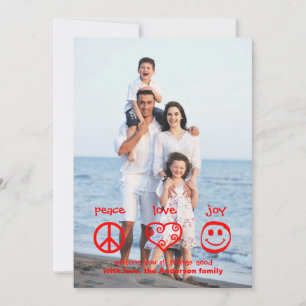 Peace, Love, Joy Vertical - 3x5 Christmas Card