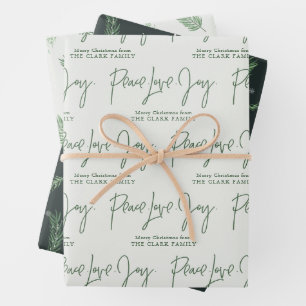 "Peace Love Joy" Wrapping Paper Sheet