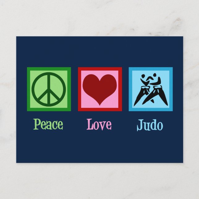 Peace Love Judo Postcard (Front)