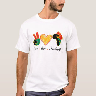 Peace Love Junenth Pride Black Girl Black Queen T-Shirt